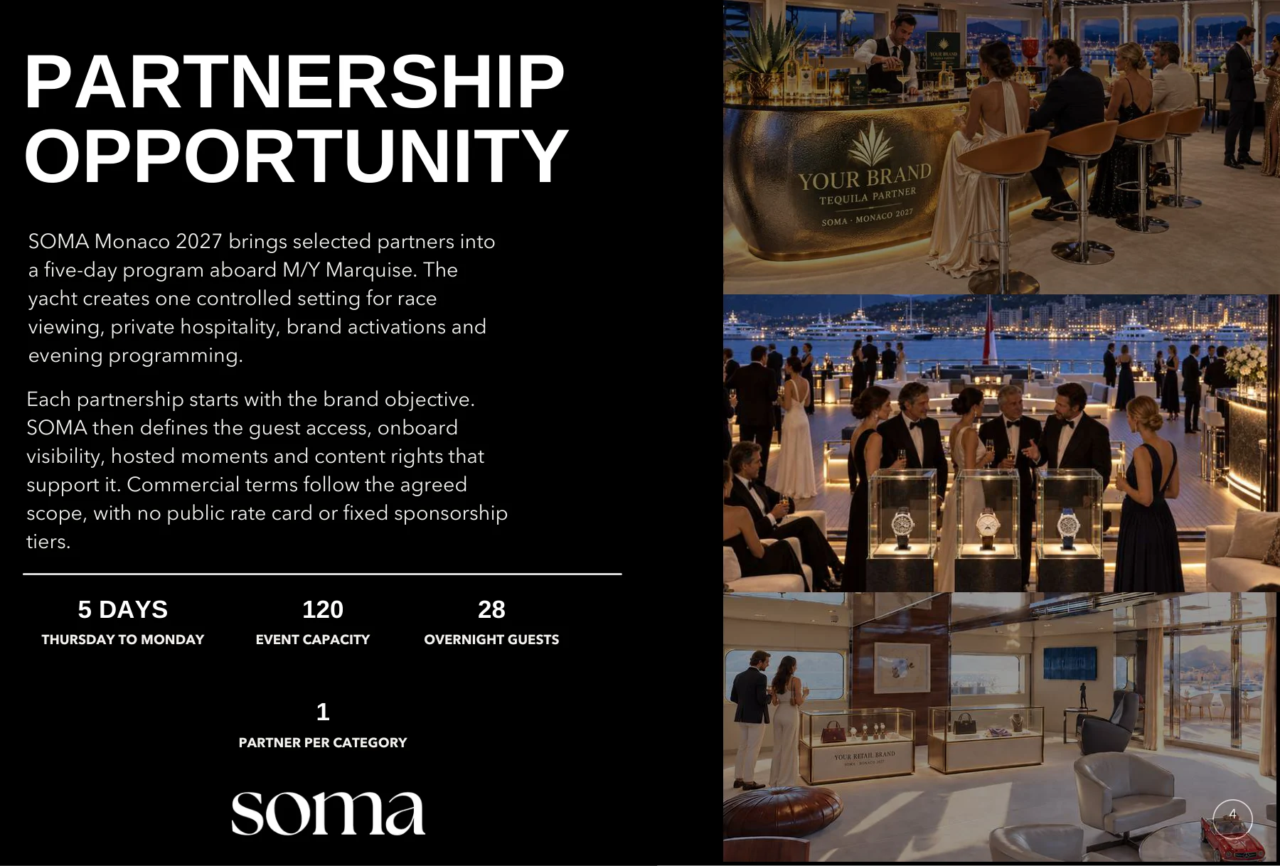 Partnership opportunity — a five-day program aboard M/Y Marquise