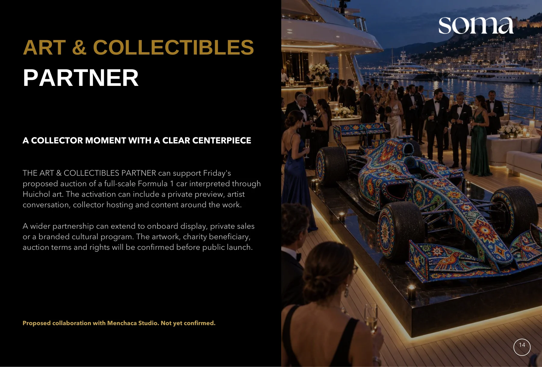 Art & collectibles partner — a collector moment with a clear centerpiece